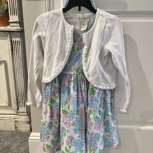 Tommy Bahama White Bolero with Purple & Blue Floral Dress - Kids